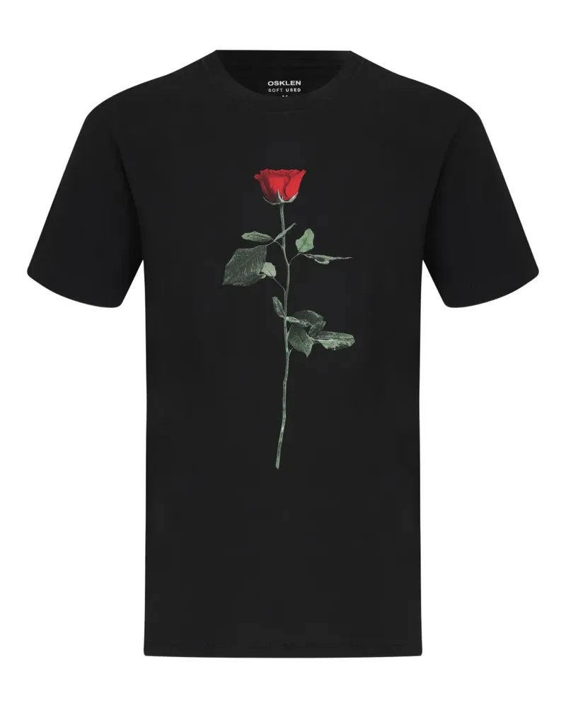 Osklen Used Rose T-Shirt - Schwarz Schwarz