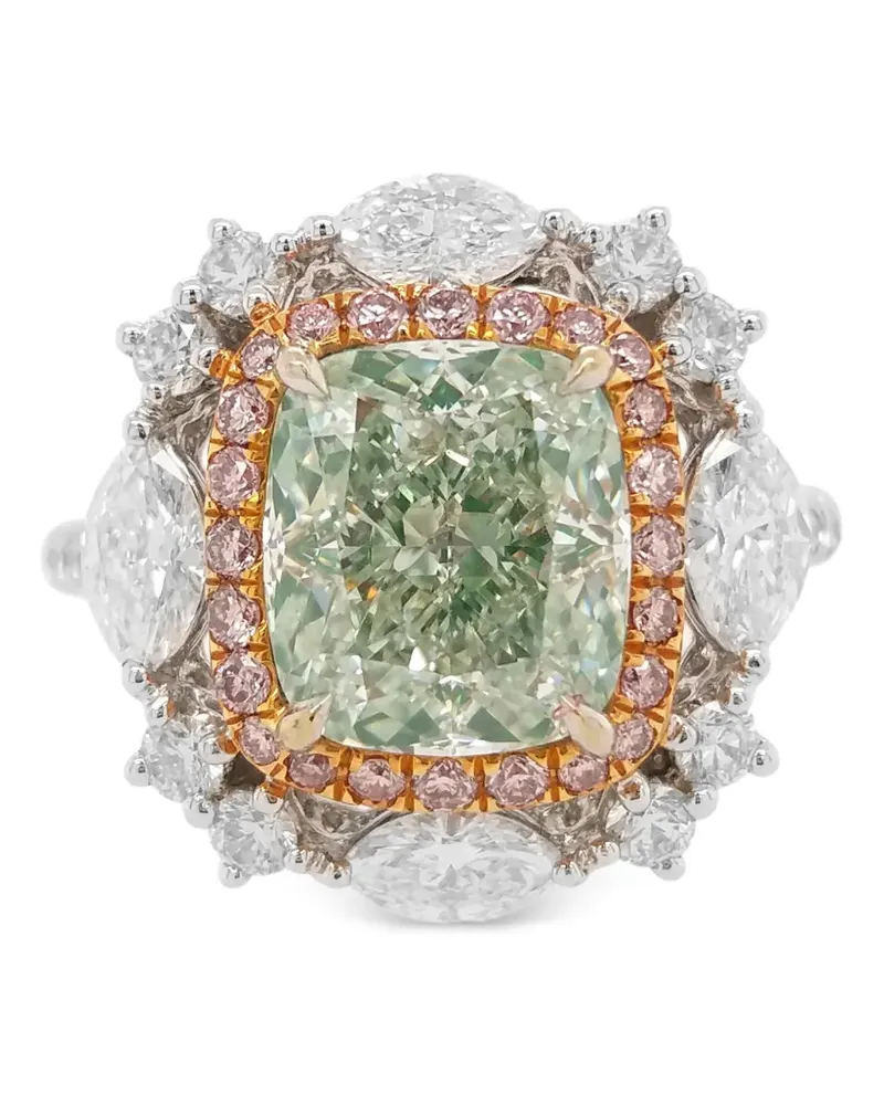 HYT Jewelry Ring mit Diamanten im Blumendesign - Silber Silber