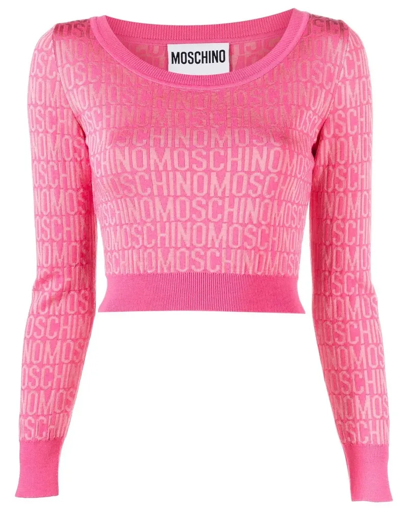 Moschino Cropped-Pullover mit Print - Rosa Rosa