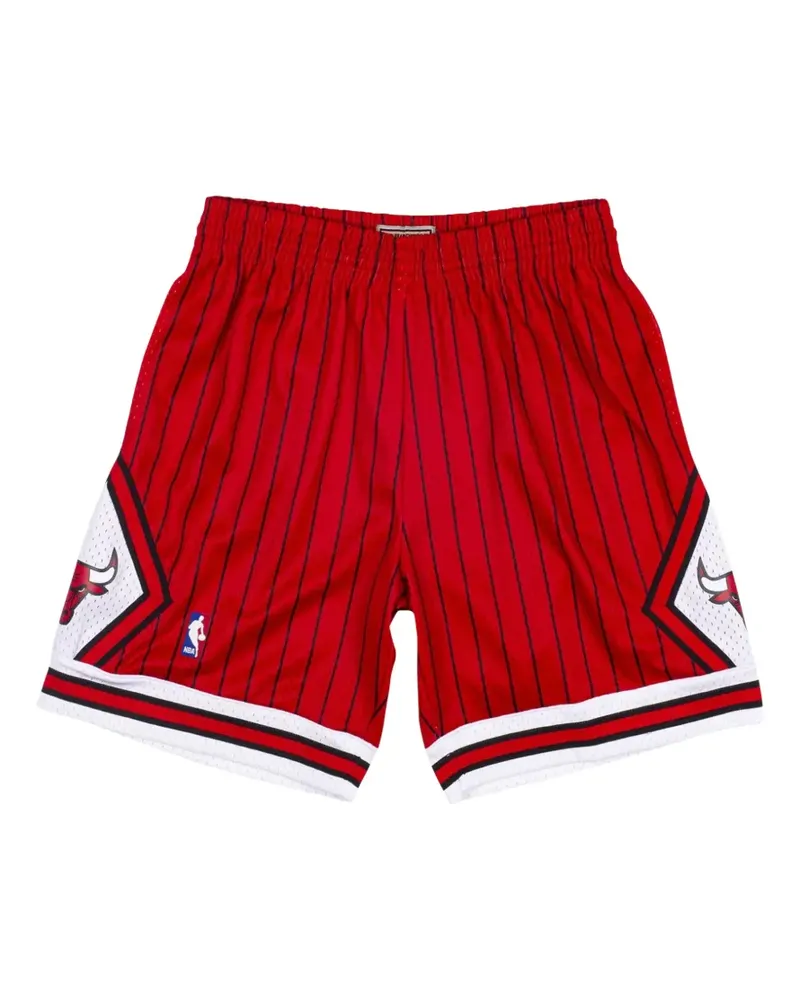Mitchell & Ness Gestreifte NBA Reload Swingman Shorts - Rot Rot