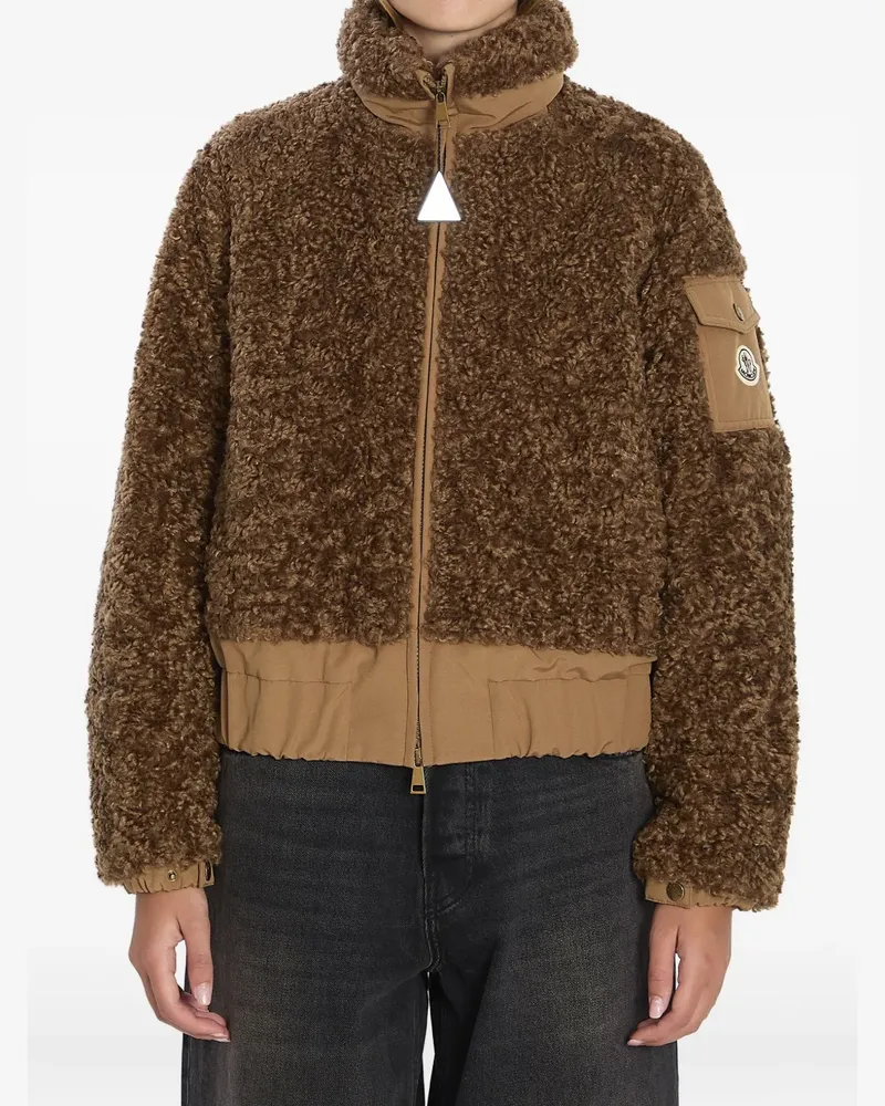 Moncler Coligny Fleecejacke mit Teddy-Effekt - Braun Braun