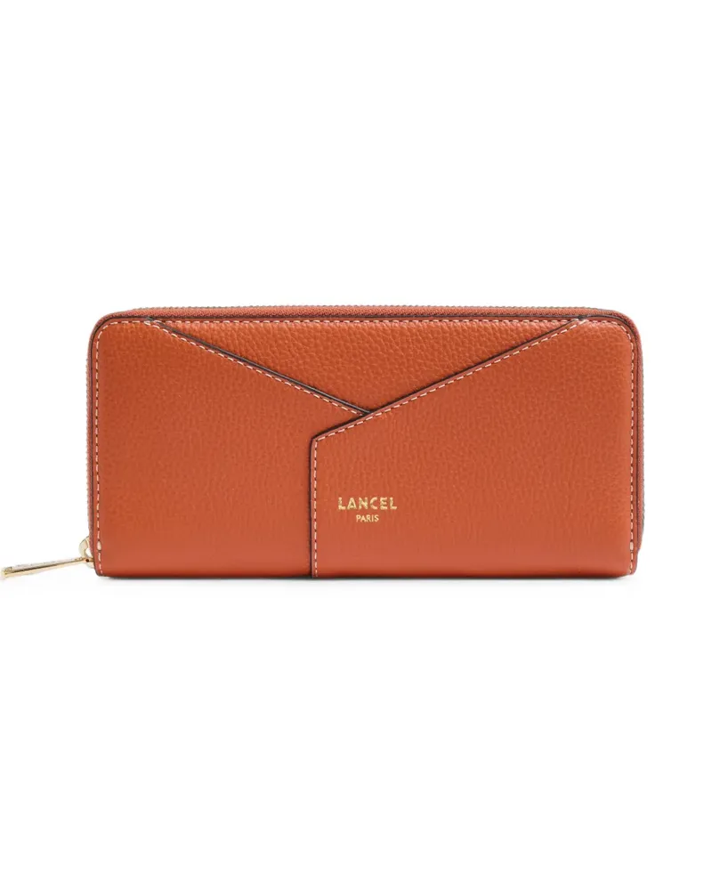 Lancel Portemonnaie aus gekörntem Leder - Orange Orange