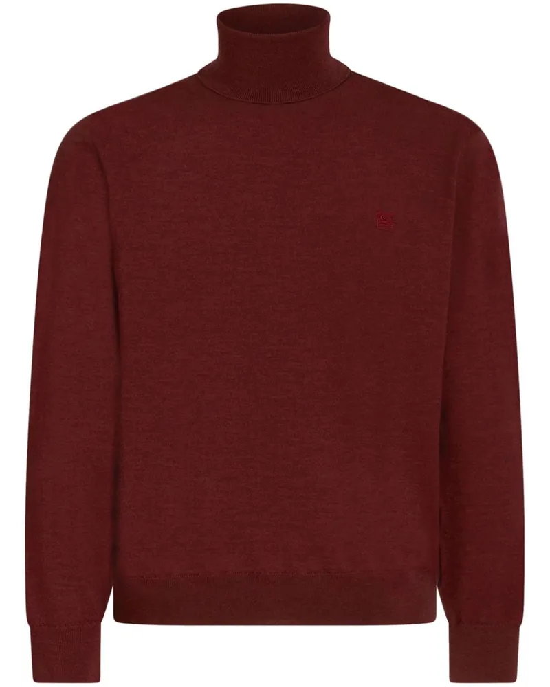Etro Rollkragenpullover mit Logo-Stickerei - Rot Rot