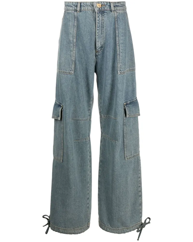 Moschino Halbhohe Wide-Leg-Jeans - Blau Blau
