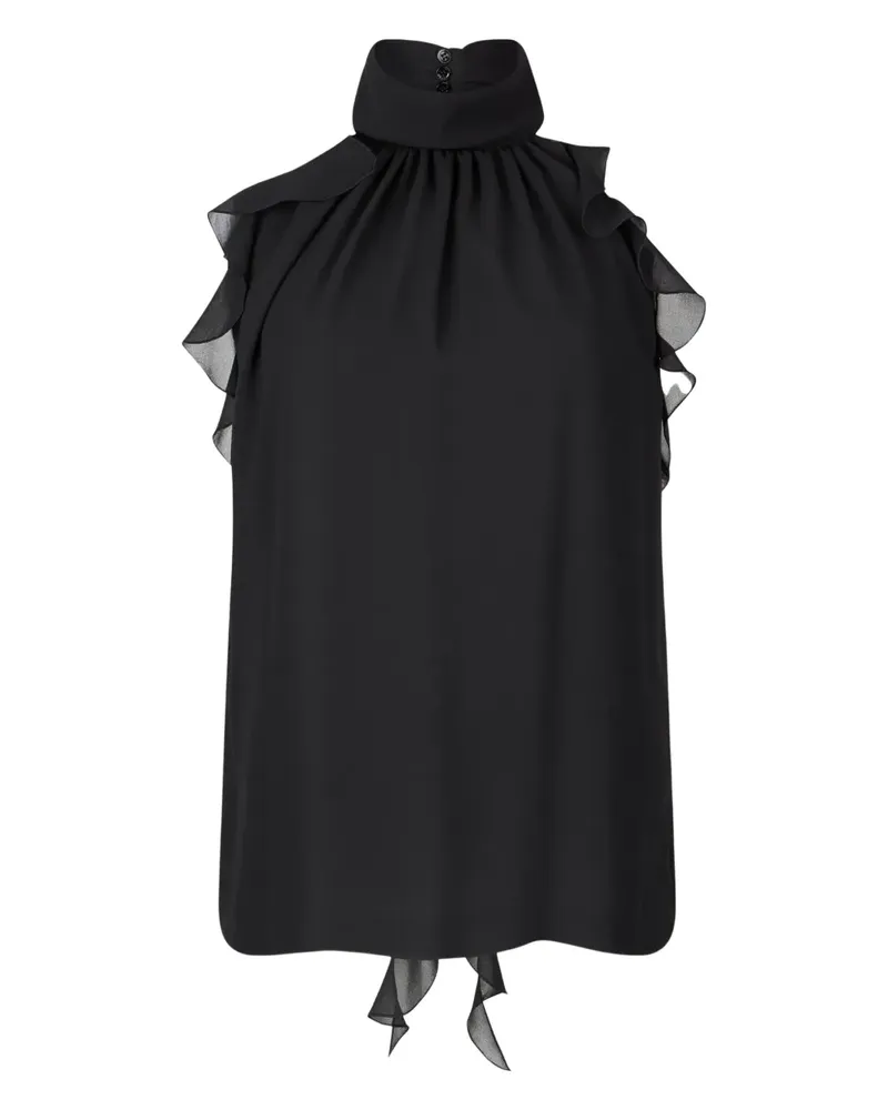 Liu Jo Gerüschtes Neckholder-Top - Schwarz Schwarz