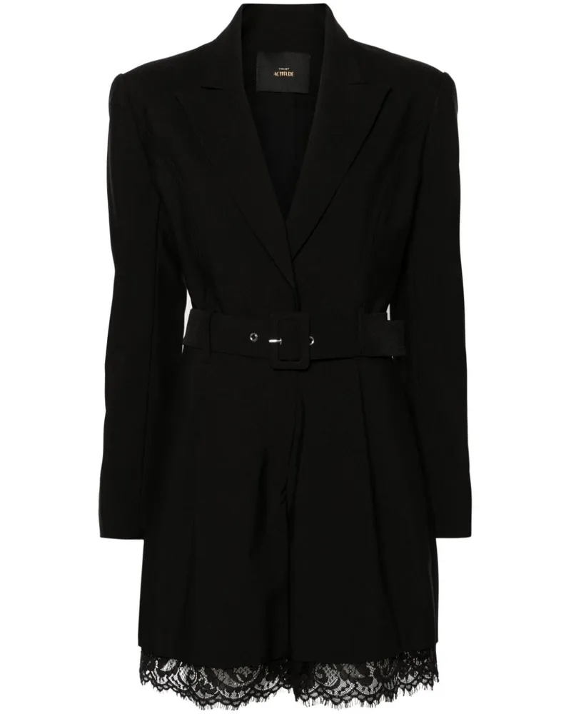 Twin-Set Blazer-Playsuit mit Spitzenbesatz - Schwarz Schwarz