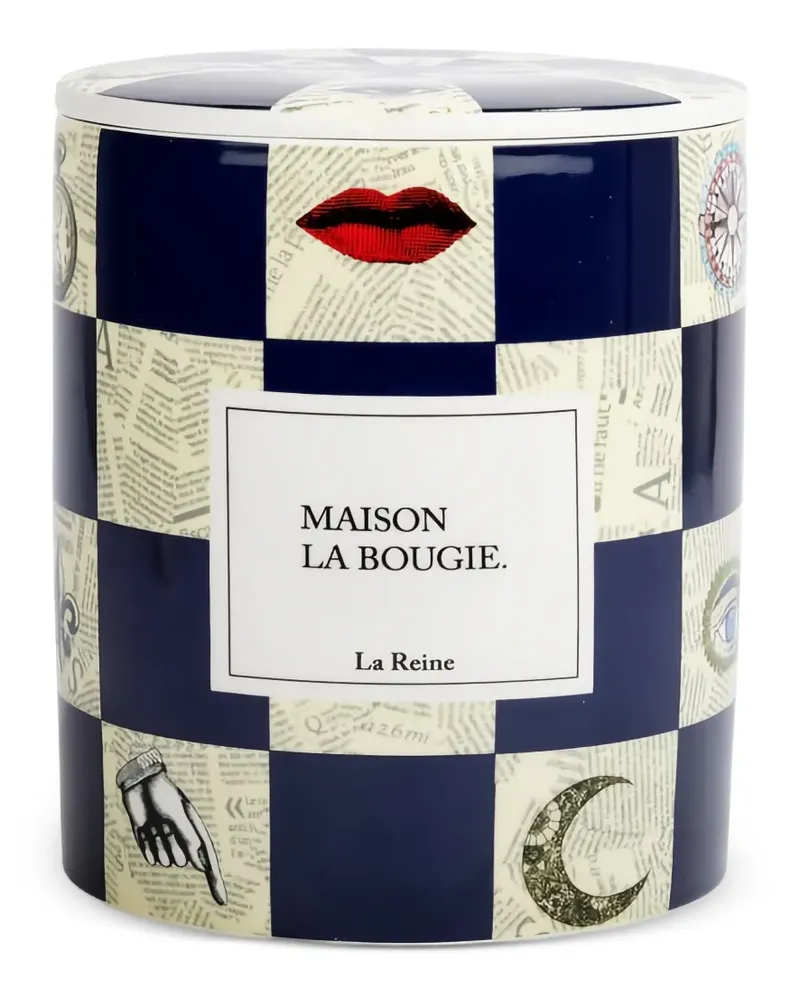 MAISON LA BOUGIE checkered motif candle - Blau Blau