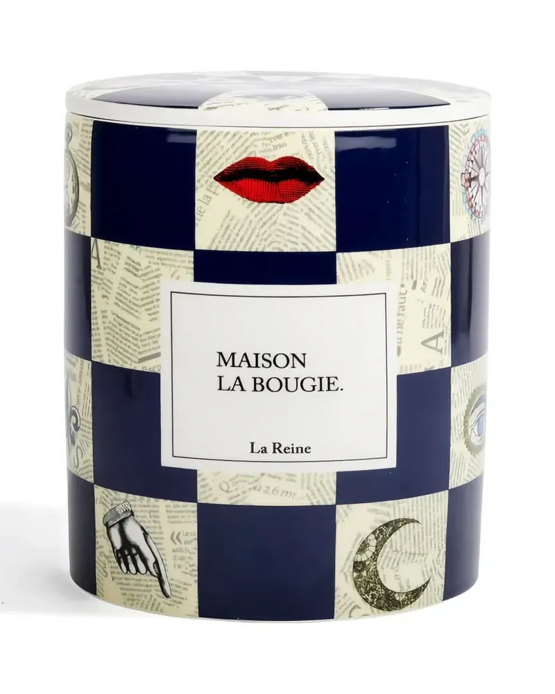 MAISON LA BOUGIE checkered motif candle - Blau Blau