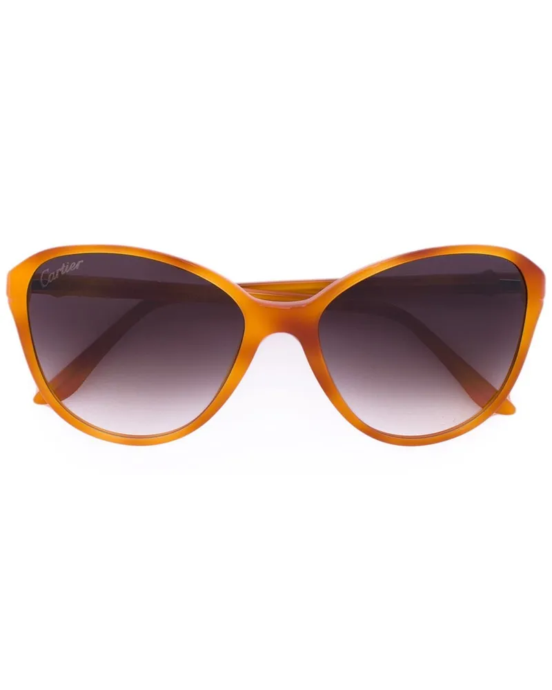 Cartier Cat-Eye-Sonnenbrille in Schildpattoptik Gelb