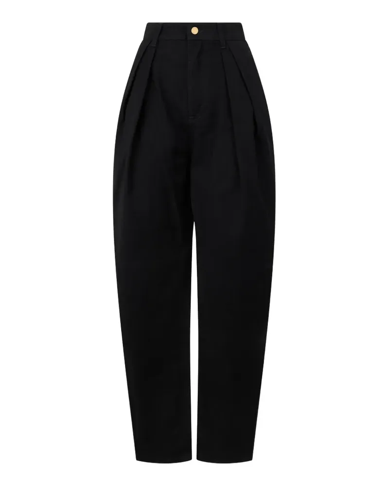 Alberta Ferretti High-Waist-Hose mit Bundfalten - Schwarz Schwarz