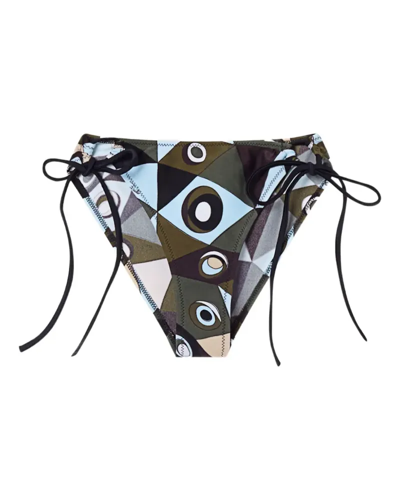 Emilio Pucci Occhi-print adjustable bikini bottoms - Grün Grün