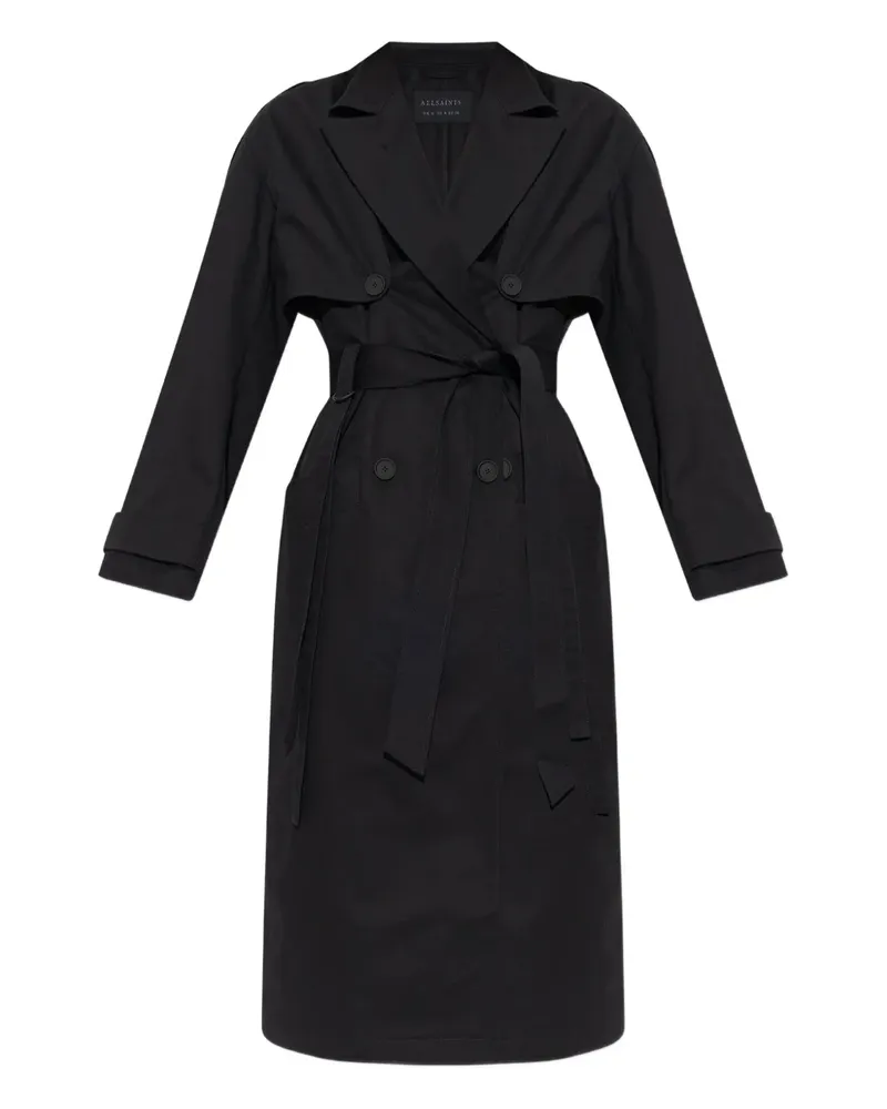 AllSaints Trenchcoat mit Gürtel - Schwarz Schwarz