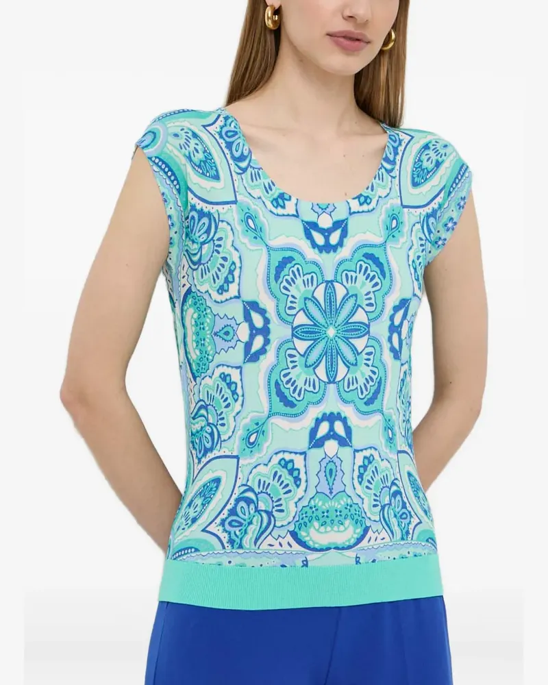 Luisa Spagnoli Oberteil mit Paisley-Print - Blau Blau