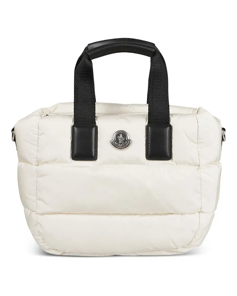 Moncler mini padded logo-patch tote bag - Weiß Weiß