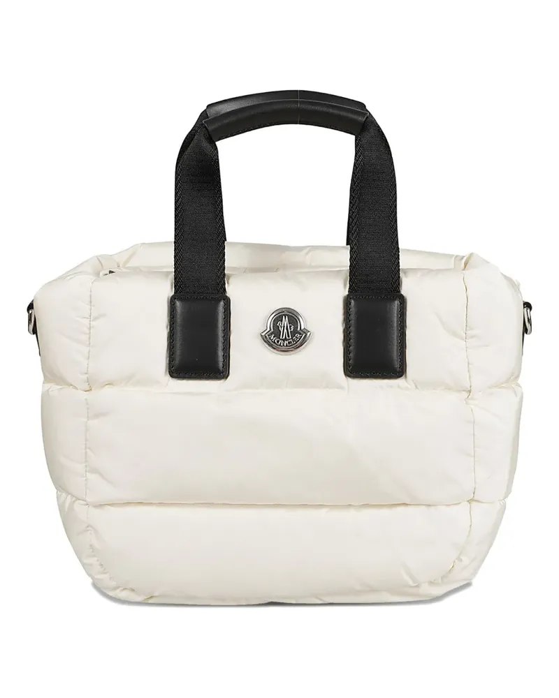 Moncler mini padded logo-patch tote bag - Weiß Weiß