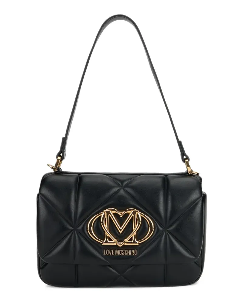 Moschino Gesteppte Schultertasche - Schwarz Schwarz