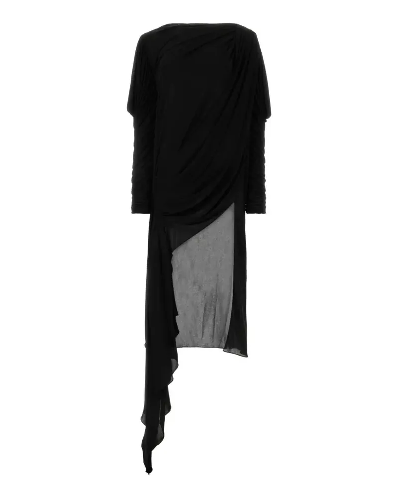 Gucci draped crepe asymmetric dress - Schwarz Schwarz