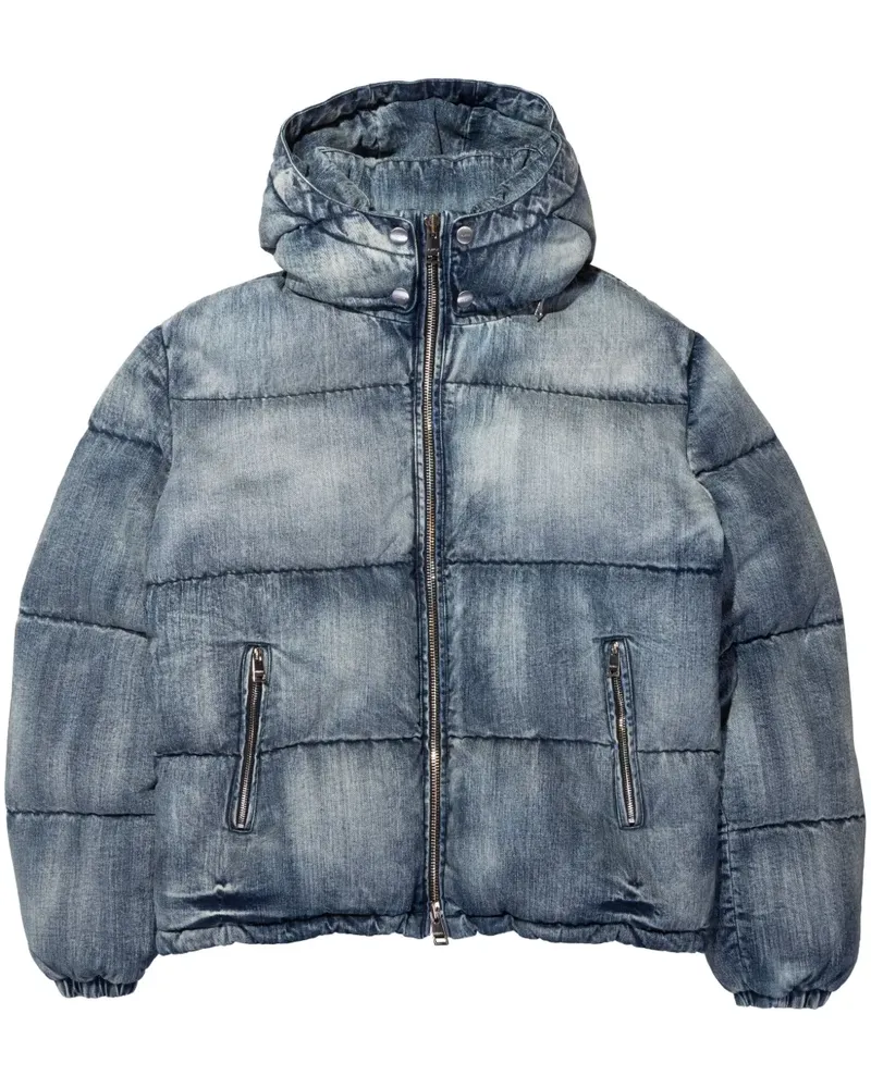 PURPLE BRAND Gefütterte Jeans-Kapuzenjacke - Blau Blau