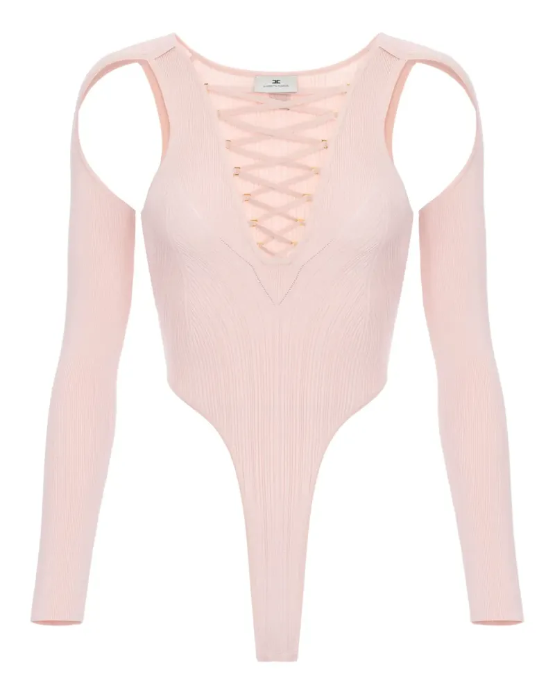 Elisabetta Franchi Oberteil mit überkreuzten Schnürsenkeln - Rosa Rosa