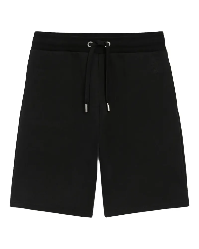 AMI Paris black cotton embossed Ami De Coeur shorts - Schwarz Schwarz