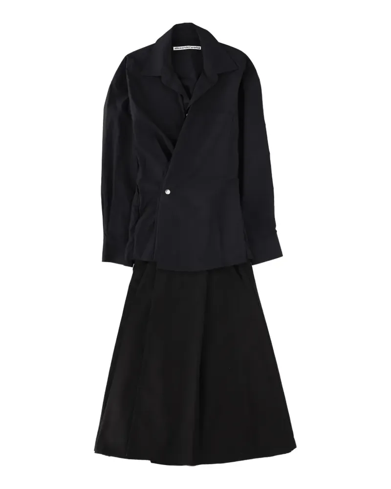 Alexander Wang collared organic-cotton midi dress - Schwarz Schwarz