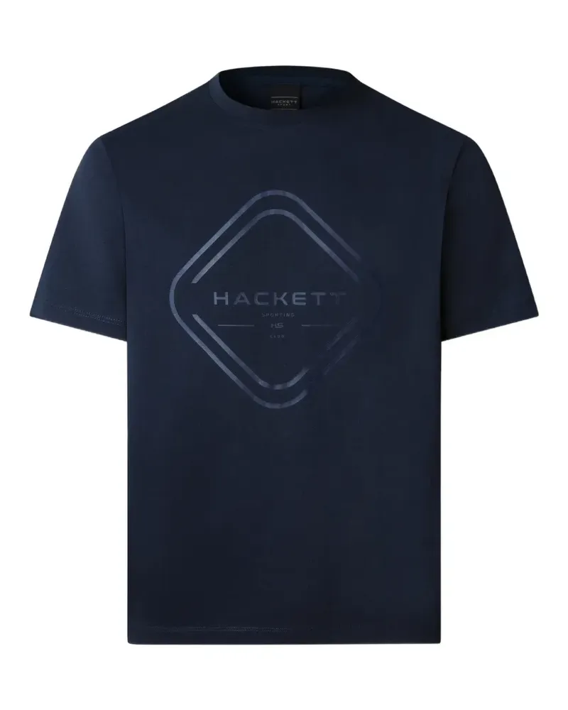 Hackett Classic Fit graphic-print round-neck cotton T-shirt - Blau Blau