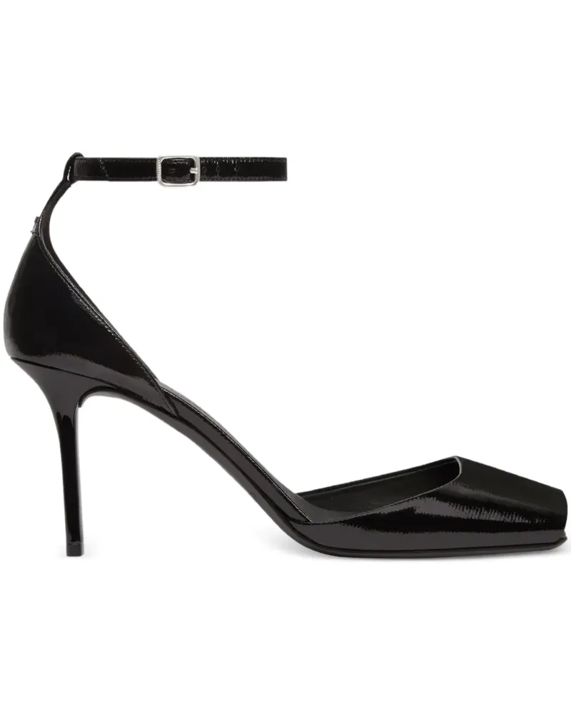 Courrèges Peeptoe-Pumps mit Knöchelband - Schwarz Schwarz