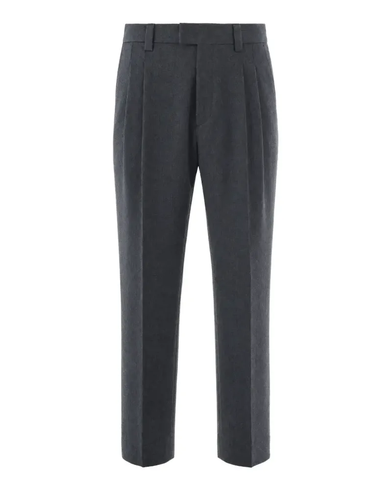 Paolo Pecora Milano Tapered-Hose mit Falten - Grau Grau