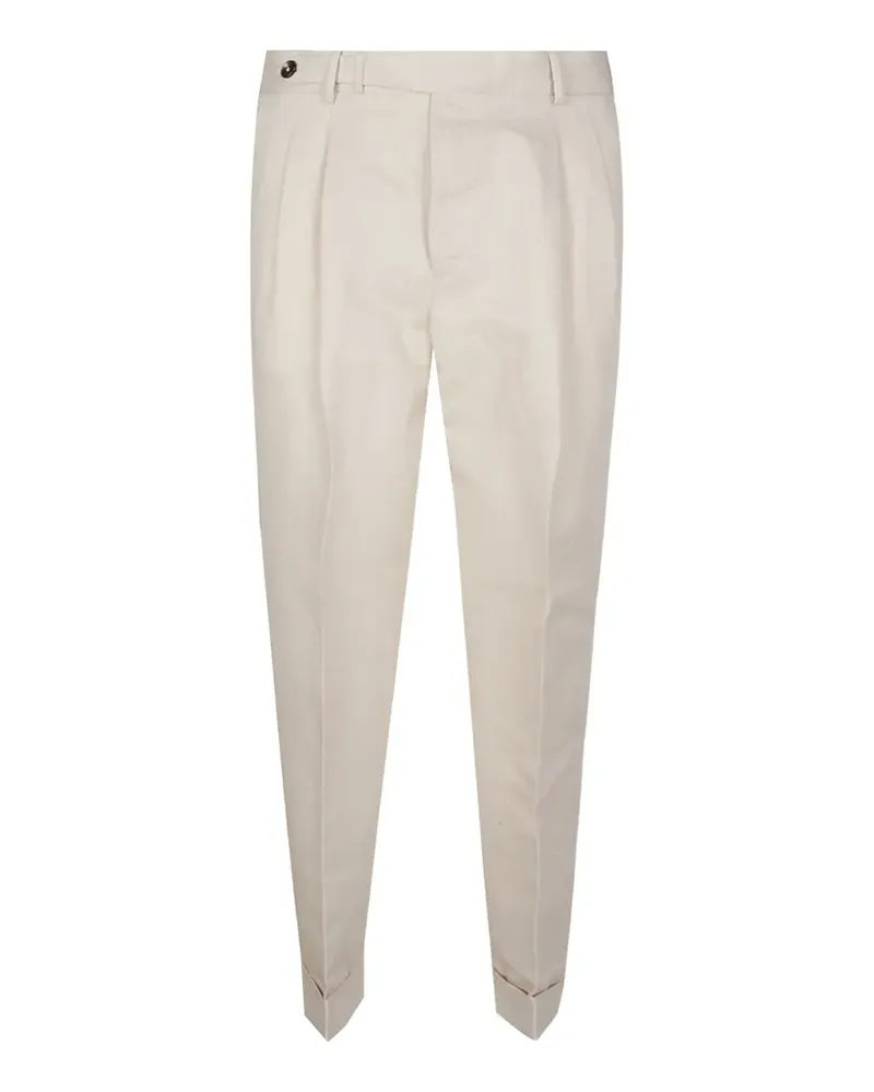 PT TORINO pleated linen trousers - Nude Nude
