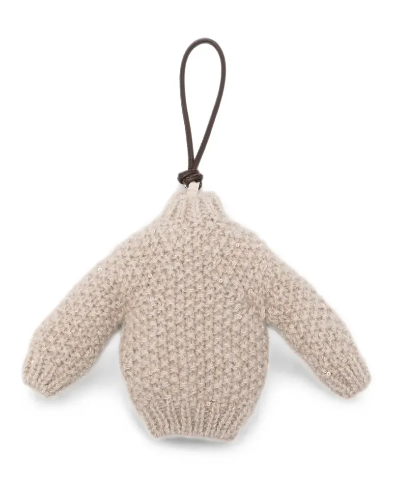 Fabiana Filippi sequin-embellished knitted keyring - Nude Nude