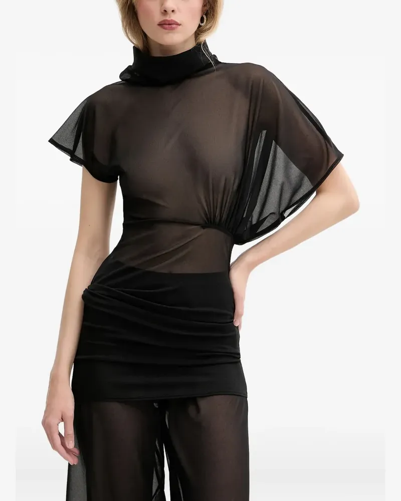 Rick Owens Lilies Oberteil mit Stehkragen - Schwarz Schwarz