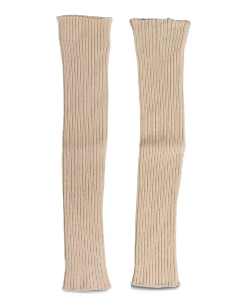 Dolce & Gabbana ribbed-knit cashmere arm warmers - Nude Nude