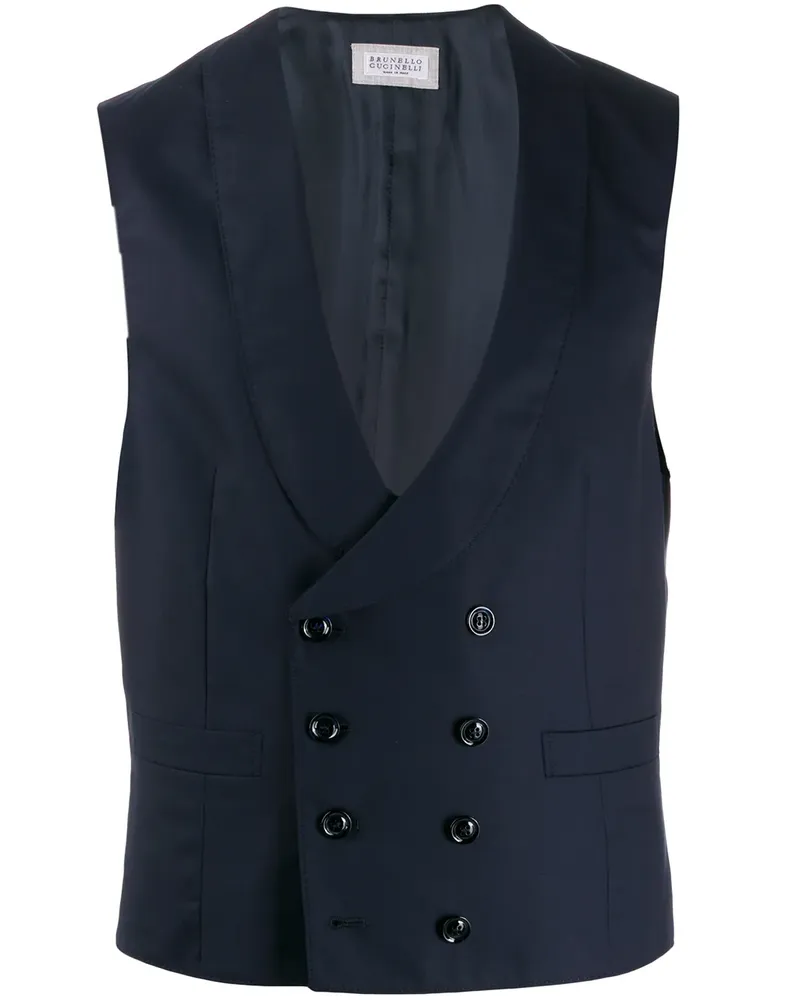 Brunello Cucinelli Doppelreihige Weste - Blau Blau