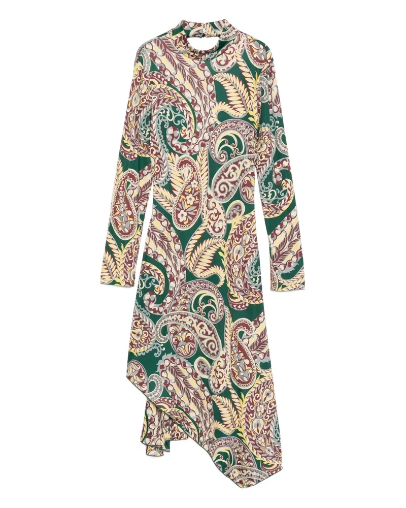 Etro Asymmetrisches Kleid mit Paisley-Print - Grün Grün