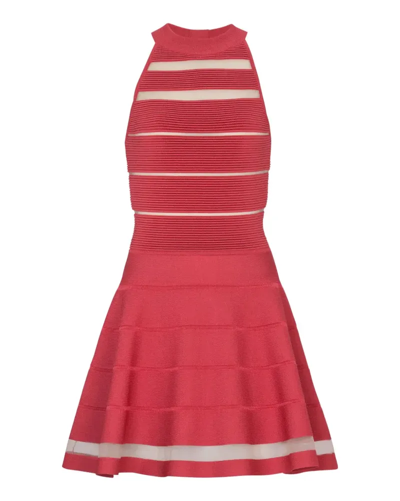 Balmain Ausgestelltes Strickkleid mit Streifen - Rot Rot