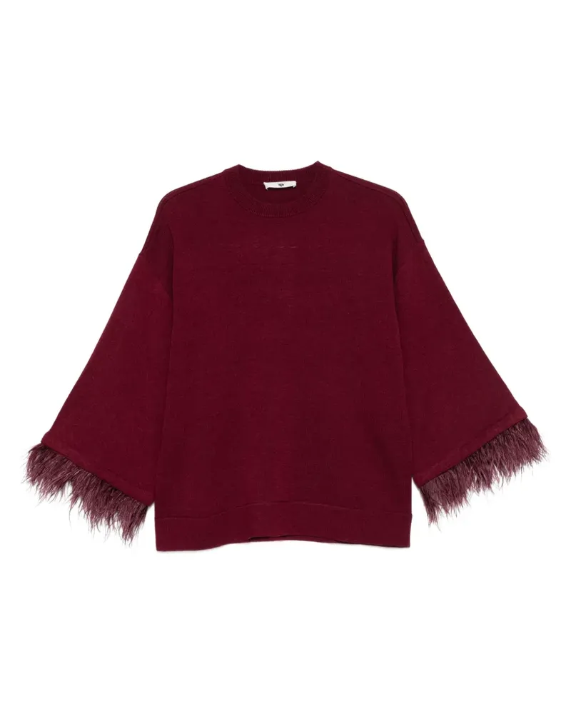 Twin-Set Pullover mit Federn - Rot Rot