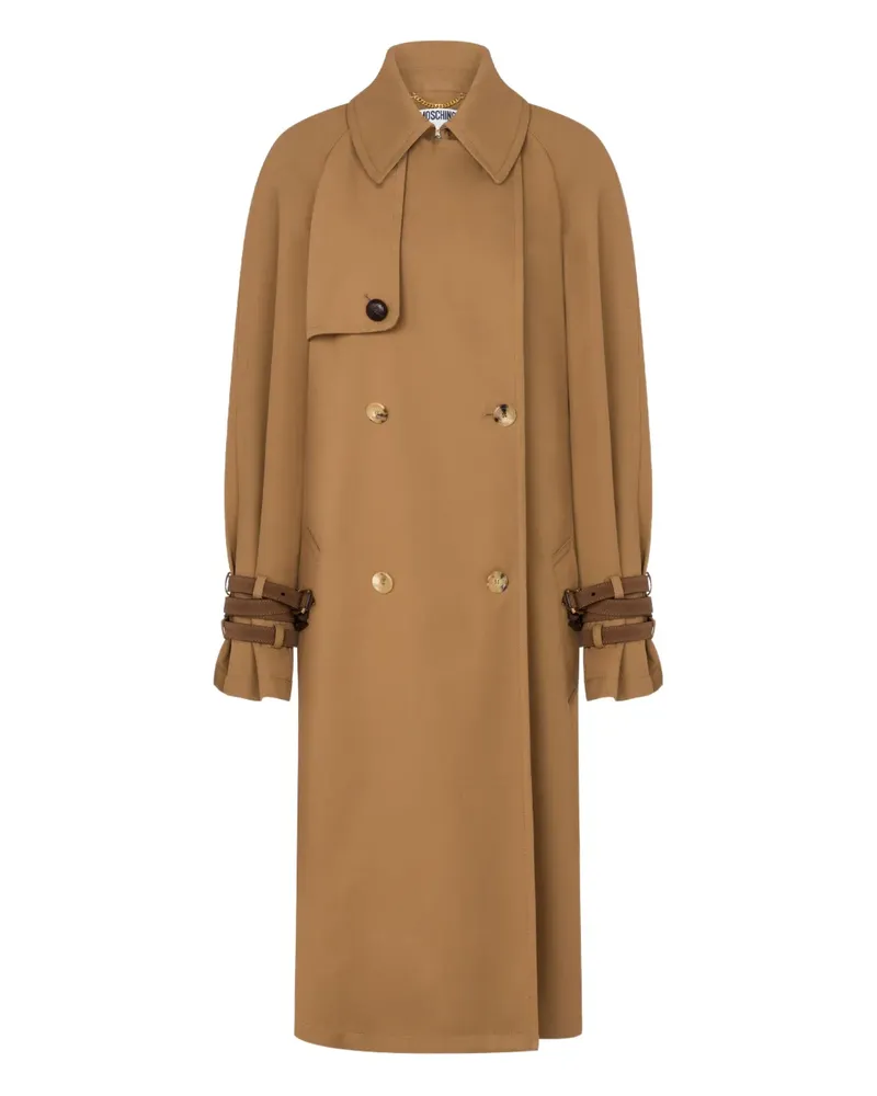 Moschino Doppelreihiger Mantel mit Knopfmanschetten - Nude Nude