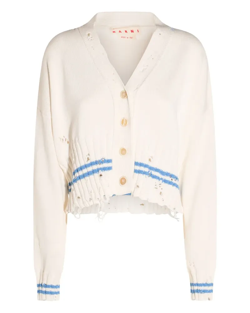 Marni Cardigan im Distressed-Look - Weiß Weiß