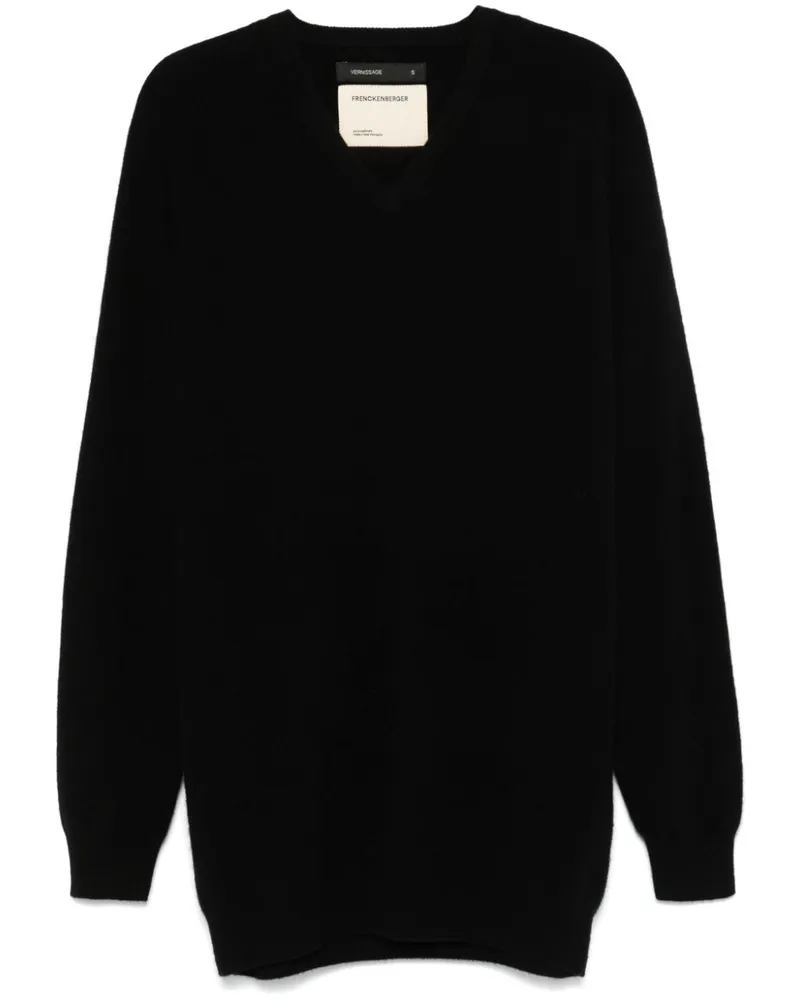 Frenckenberger Klassischer Kaschmirpullover - Schwarz Schwarz