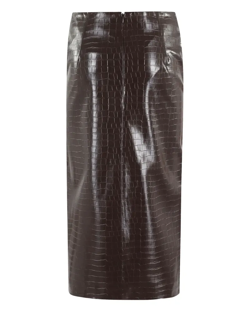 Isabelle Blanche crocodile-effect pencil skirt - Braun Braun