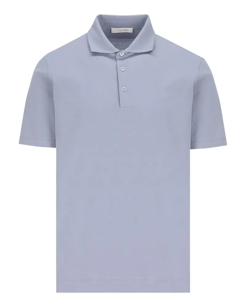 Cruciani Poloshirt mit drei Knöpfen - Blau Blau