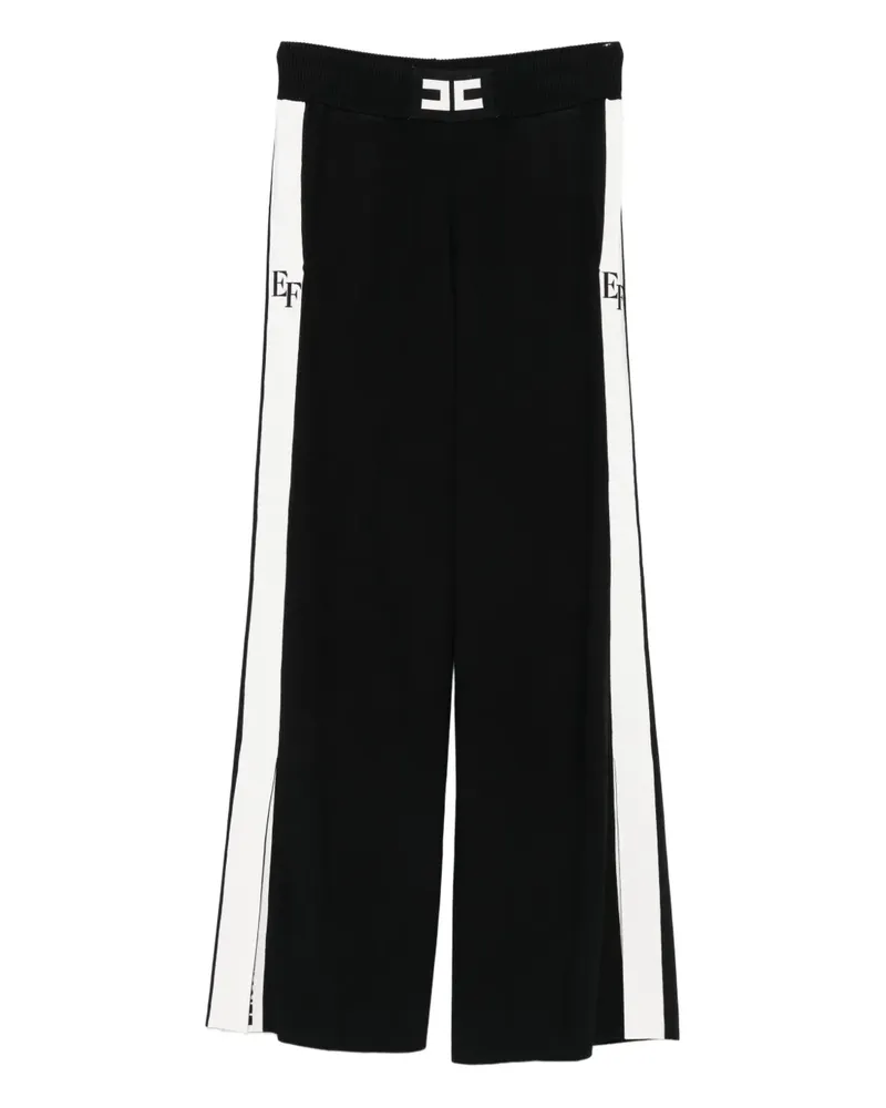 Elisabetta Franchi Hose mit Logo - Schwarz Schwarz