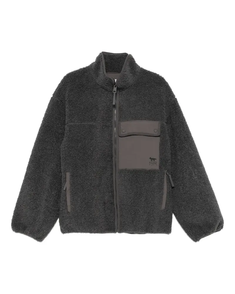 Kitsuné fleece-texture panelled jacket - Grau Grau