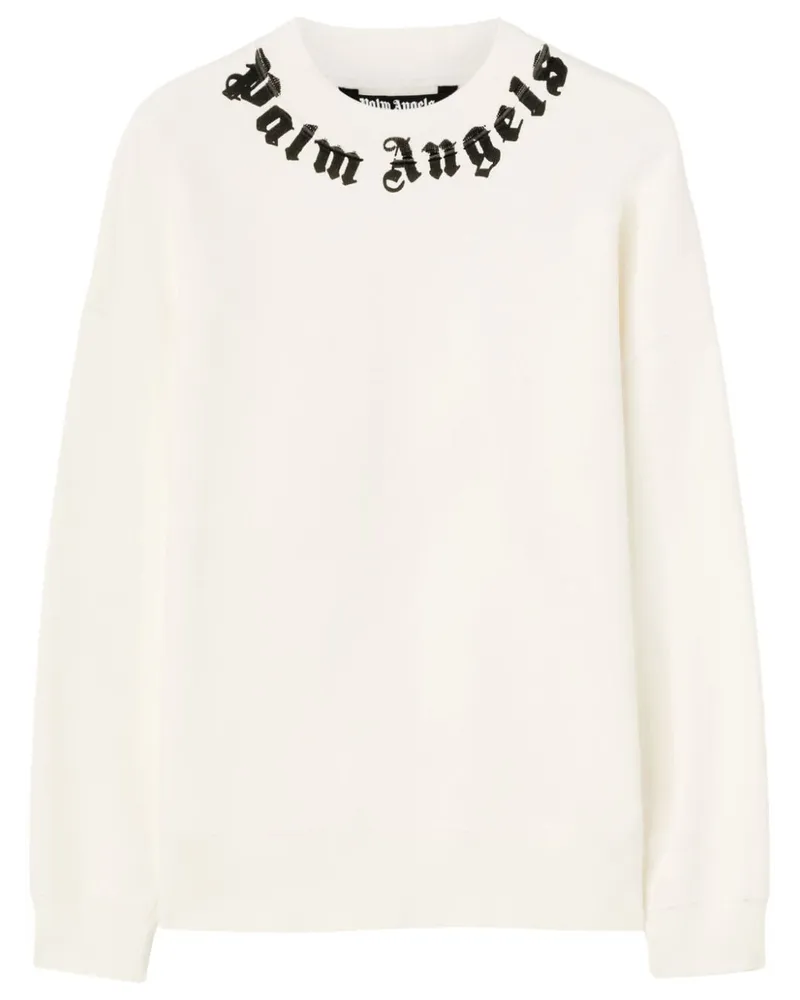 Palm Angels Sweatshirt mit Logo-Print Weiß