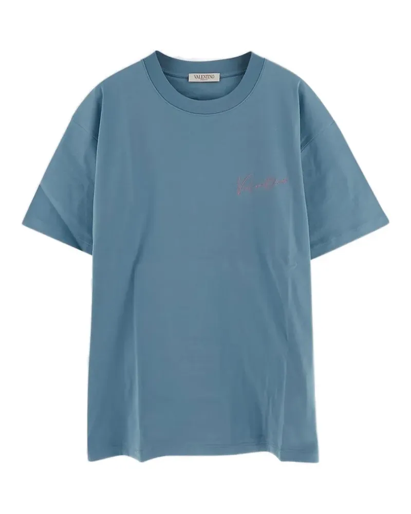 Valentino Garavani Besticktes VLogo Signature T-Shirt - Blau Blau