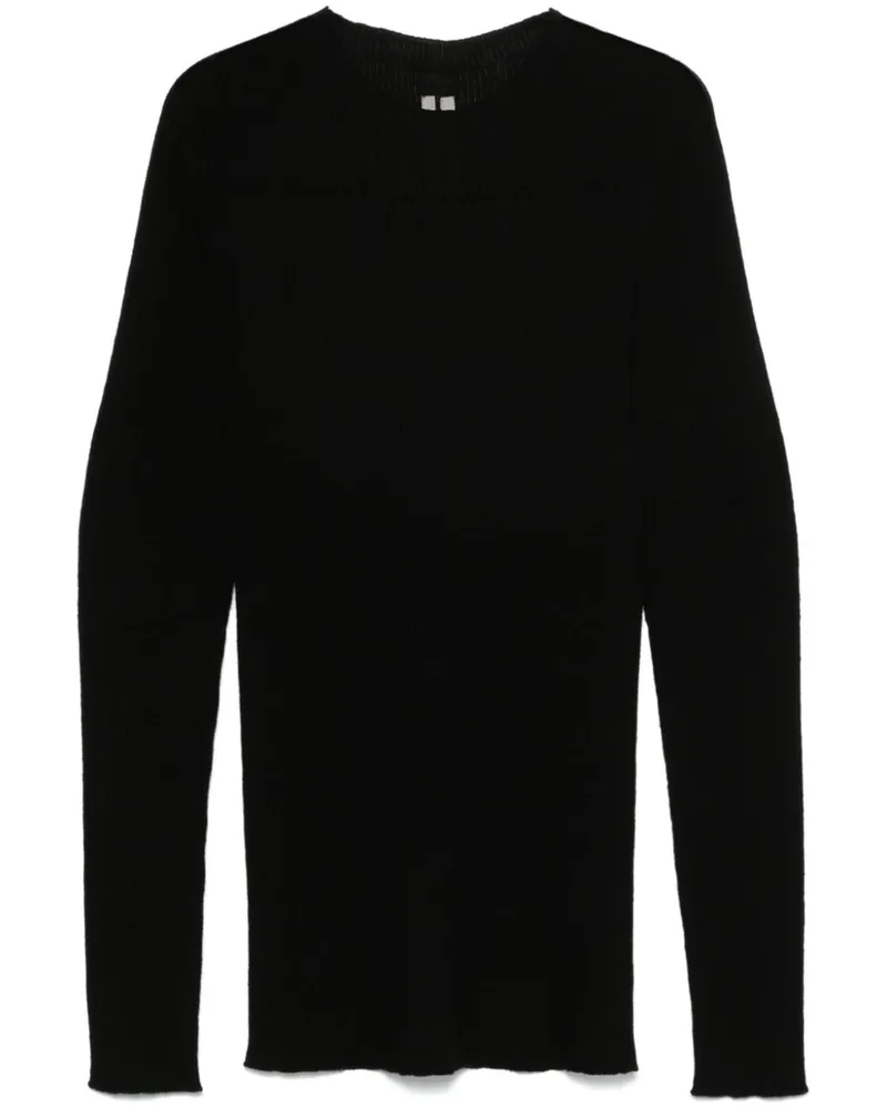 Rick Owens Gerippter Pullover mit rundem Ausschnitt - Schwarz Schwarz