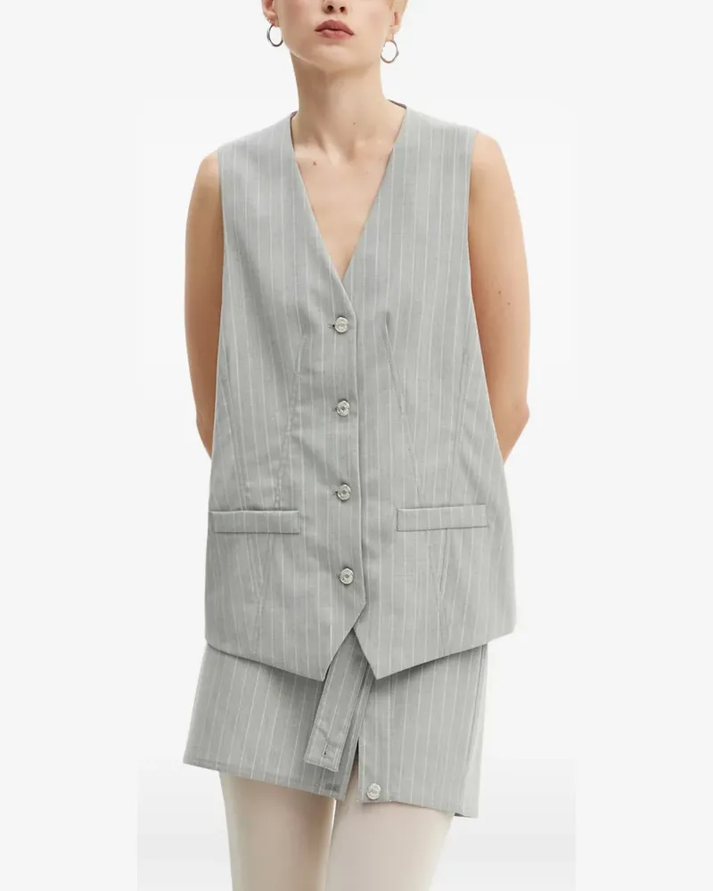 Moschino pinstripe-pattern button-fastening waistcoat - Grau Grau