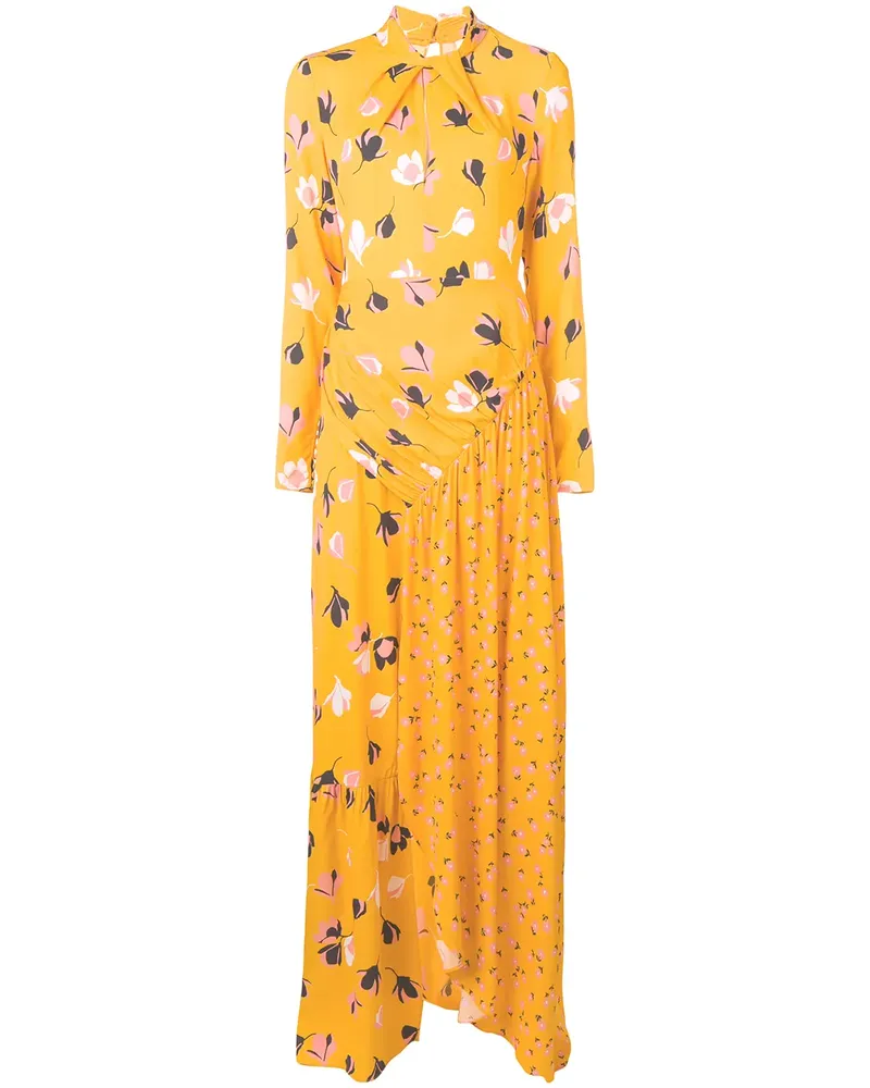 Self-Portrait Maxikleid mit Blumen-Print - Weiß Weiß