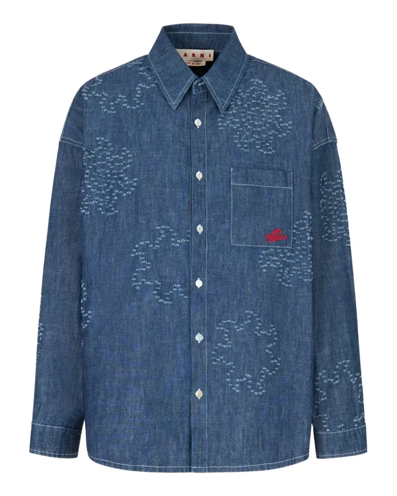 Marni Hemd mit Sonnendetail - Blau Blau