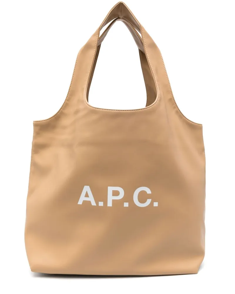 A.P.C. Handtasche mit Logo-Print - Braun Braun
